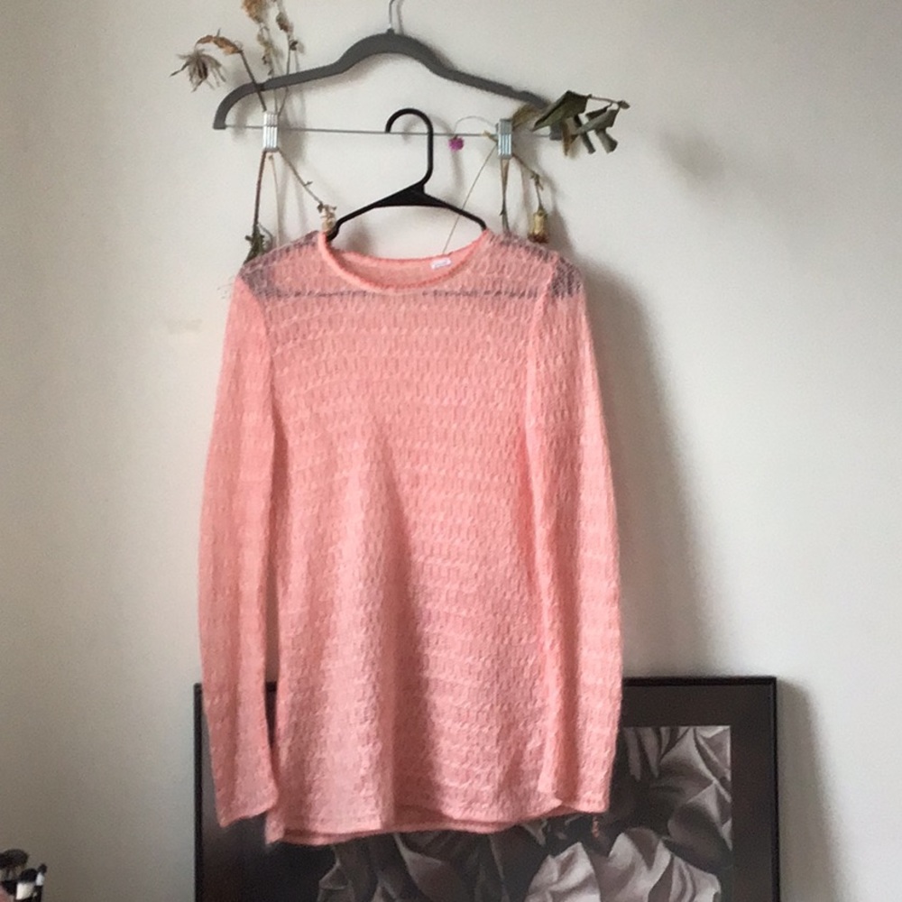 Pink Italian sweater sheer and cashmere